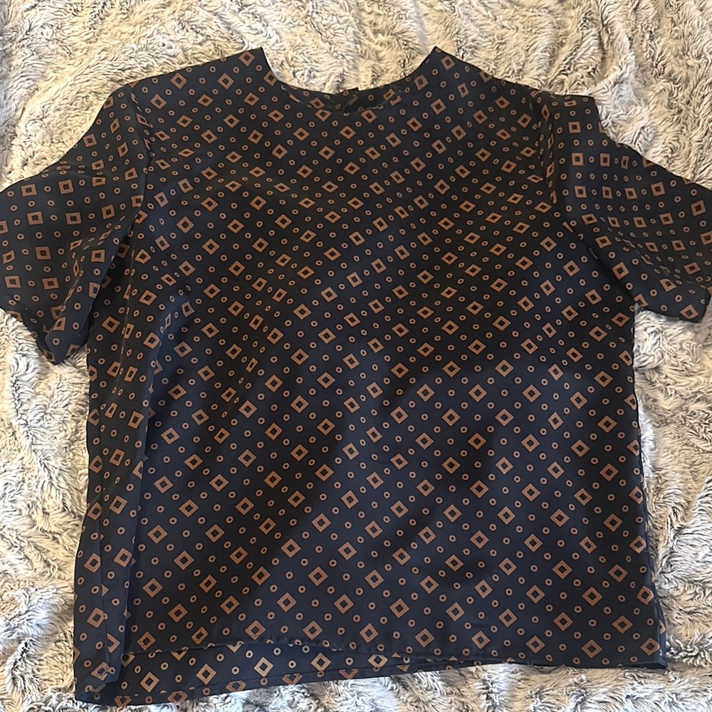Casual Corner Blue Boxy Blouse Polyester size 4